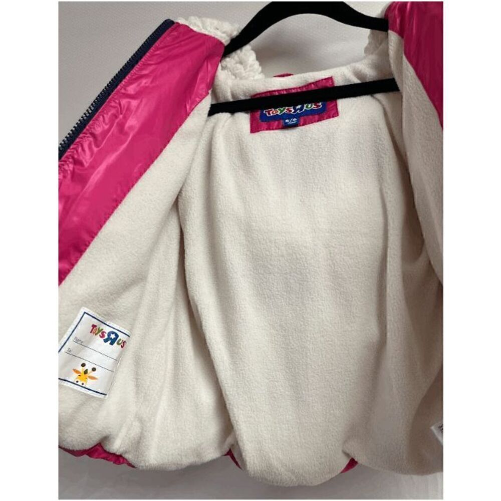 Toys R Us Kids Full Zip Up Packable Quilted Hoodie Jacket Pink Size 5/6 - Picture 3 of 7